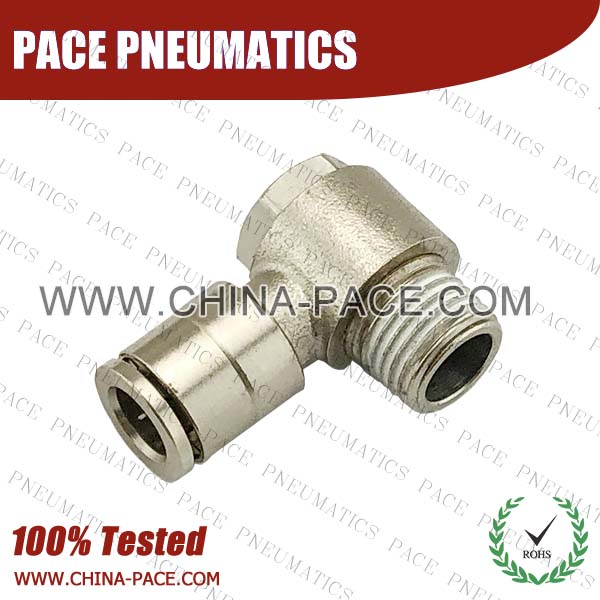 Male Banjo Elbow Camozzi Type Brass Push In Air Fittings, All Brass Pneumatic Fittings, Nickel Plated Brass Air Fittings, Full Brass Push To Connect Fittings, one touch tube fittings, Push In Pneumatic Fittings